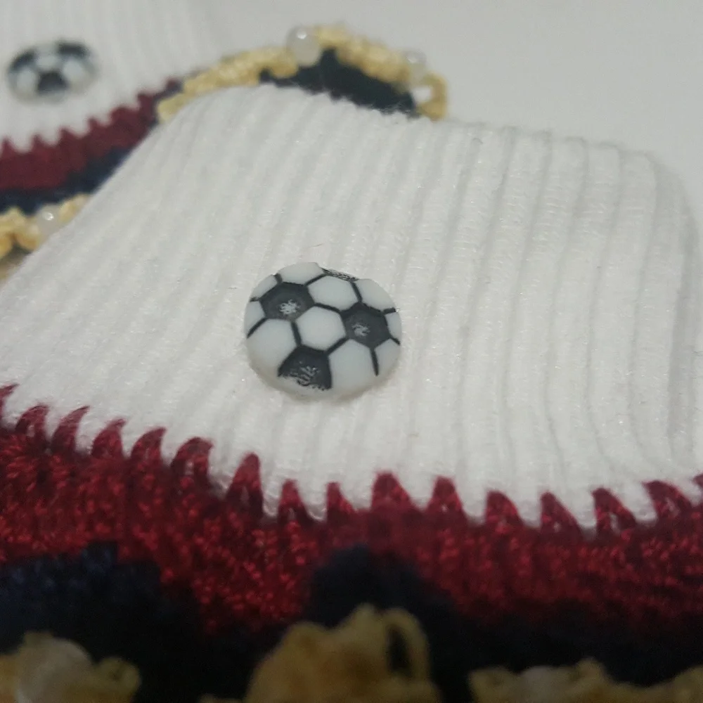 Handmade Crocheted Barcelona Spain Soccer Socks 0-6M